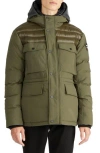 Pajar Mikkel Mixed Media Parka Coat With Detachable Inner Hood In Military