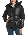 Pajar Mixed Media Layered Look Puffer Jacket In Black
