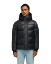 Pajar Nuray Mixed Media Color Block Puffer With Fixed Hood In Black