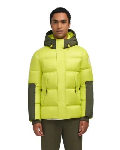 Pajar Nuray Mixed Media Color Block Puffer With Fixed Hood In Multi