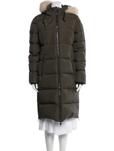 Pre-owned Pajar Nylon Down Coat In Green