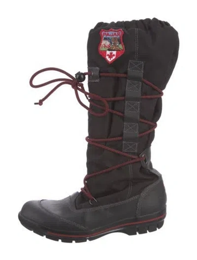 Pre-owned Pajar Nylon Embroidered Accent Snow Boots In Multi