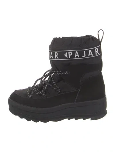 Pre-owned Pajar Nylon Graphic Print Lace-up Boots In Black