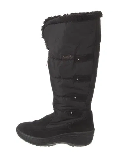 Pre-owned Pajar Nylon Lace-up Boots In Black