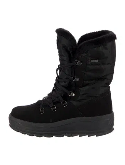 Pre-owned Pajar Nylon Lace-up Boots In Black
