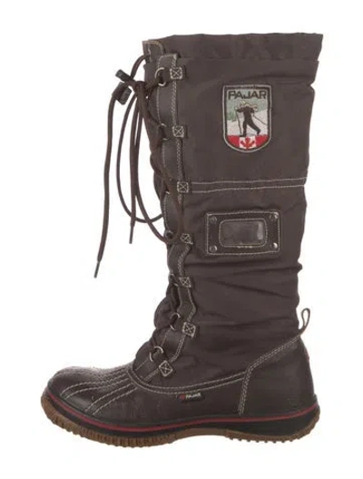 Pre-owned Pajar Nylon Lace-up Boots In Brown