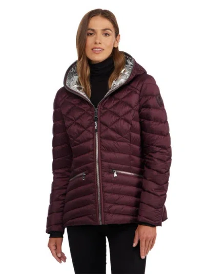 Pajar Nyota Ladies Lightweight Mixed-diamond Quilted Packable Jacket In Ox Blood