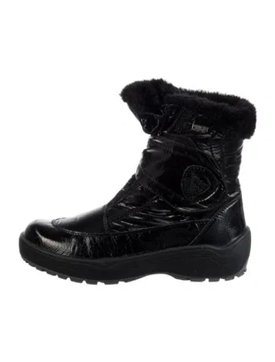 Pre-owned Pajar Patent Leather Combat Boots In Black