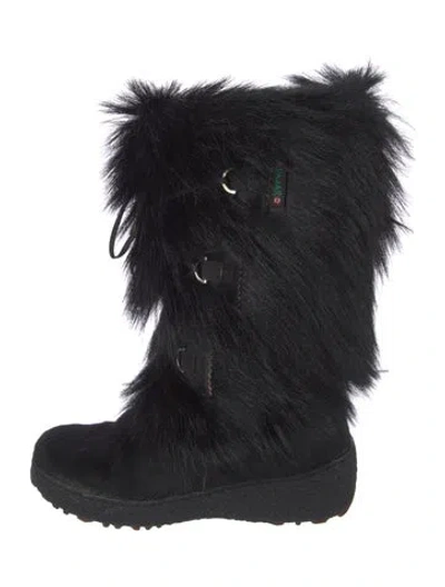 Pre-owned Pajar Ponyhair Boots In Black