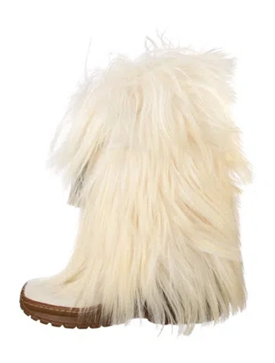 Pre-owned Pajar Ponyhair Boots In White
