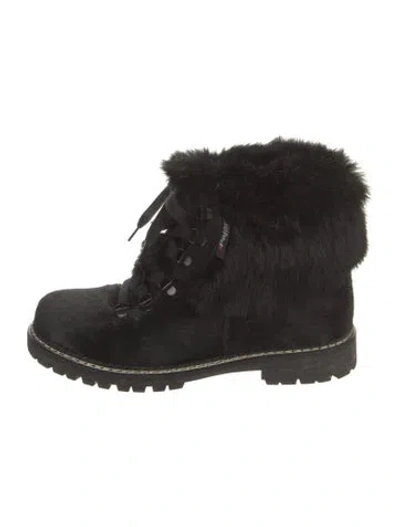 Pre-owned Pajar Ponyhair Combat Boots In Black