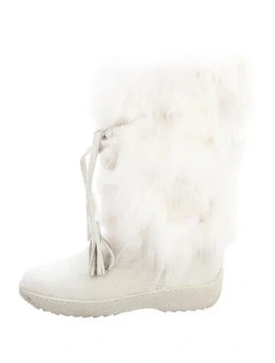 Pre-owned Pajar Ponyhair Snow Boots In White