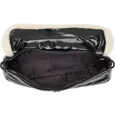 Pajar Quilted Faux Shearling Shoulder Bag In Black