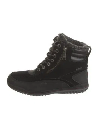 Pre-owned Pajar Suede Combat Boots In Black