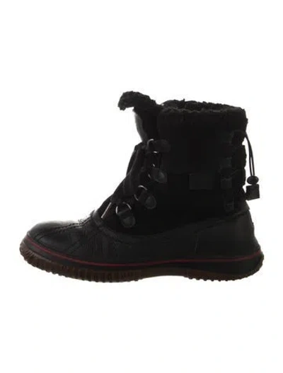 Pre-owned Pajar Suede Lace-up Boots In Black