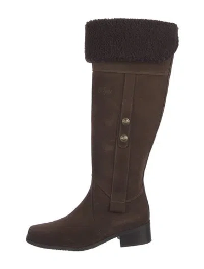 Pre-owned Pajar Suede Riding Boots In Brown