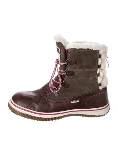 Pre-owned Pajar Suede Snow Boots In Brown