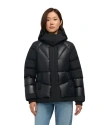 Pajar Vega Mixed Media Puffer Jacket With Removable Hood In Black
