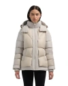 Pajar Vega Mixed Media Puffer Jacket With Removable Hood In White