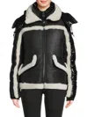 Pajar Women's 3-in-1 Shearling Mixed Media Puffer Jacket In Black