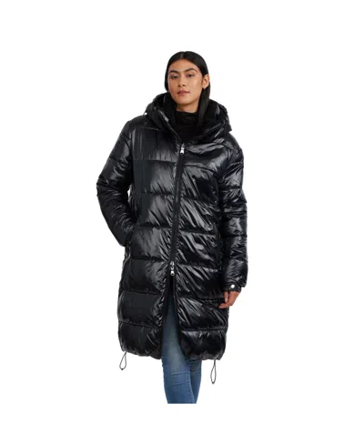 Pajar Women's Alsephina Ladies Reversible To Sherpa Long Puffer Coat In Black