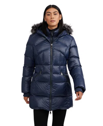 Pajar Women's Ares Fixed Hood Puffer With Fixed Bib In Graphite