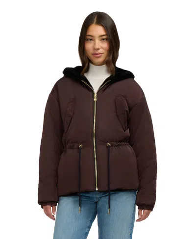 Pajar Women's Demi Reversible Faux Fur Jacket With Hood In Multi