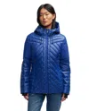 Pajar Esmay Lightweight Mixed Media Quilted Packable Puffer In Blue