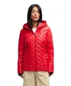 Pajar Esmay Lightweight Mixed Media Quilted Packable Puffer In Current Red