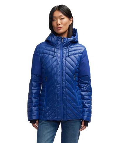 PAJAR WOMEN'S ESMAY LIGHTWEIGHT MIXED MEDIA QUILTED PACKABLE PUFFER