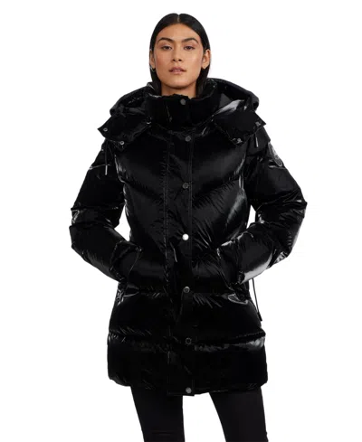 PAJAR WOMEN'S ESTELLE MIXED CHEVRON QUILTED PUFFER WITH DETACHABLE HOOD