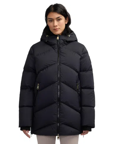 Pajar Women's Fallon Boxy Inverted Chevron Quilted Puffer In Black