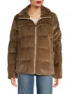 Pajar Women's Faux-fur Reversible Puffer Jacket In Brown