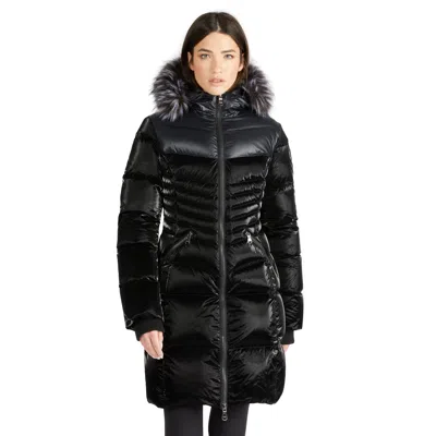 PAJAR WOMEN'S FAYE QUILTED PUFFER WITH FIXED HOOD AND DETACHABLE HOOD AND FAUX FUR TRIM