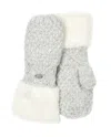 Pajar Women's Hail Heather Chunky Knit Mitten With Faux Fur Cuff In Grey