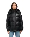 Pajar Vega Mixed Media Puffer Jacket With Removable Hood In Black