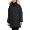 Pajar Women's January Down Chevron Puffer With Detachable Hood Faux Fur In Black