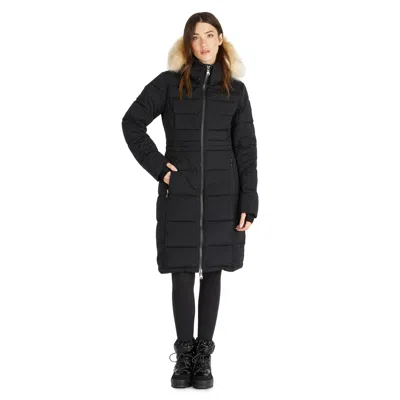 Pajar Women's Jupiter Stretch Long Quilted Puffer In Black