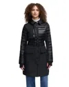 Pajar Opal Trench Coat With Quilted Accent In Black