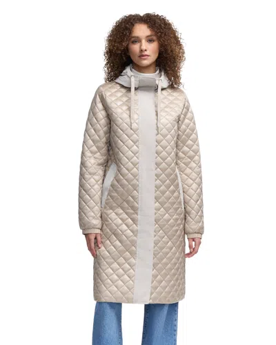 Pajar Women's Peridot Diamond Quilted Longline Shacket In Neutral