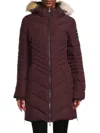 Pajar Women's Queens Faux Fur Quilted Puffer Hooded Coat In Brown