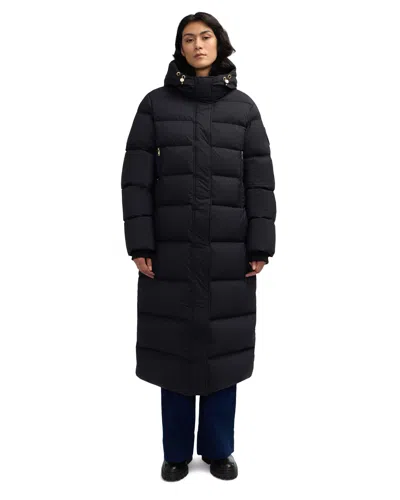 Pajar Women's Verity Long Boxy Channel Quilted Puffer In Black