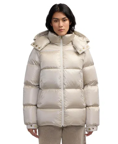 Pajar Vivienne Boxy Short Channel Quilted Puffer In Neutral