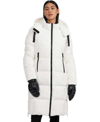 PAJAR WOMEN'S ZANIAH LONG CHANNEL QUILTED PUFFER WITH REMOVABLE HOOD