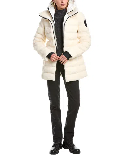 Pajar Yvaine Mixed Media Coat In White