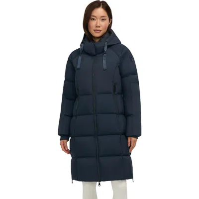 Pajar Zaniah Long Channel Quilted Puffer In Blue