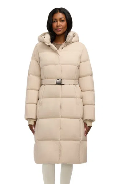 Pajar Zora Heavyweight Long Puffer Jacket With Removable Hood In Desert