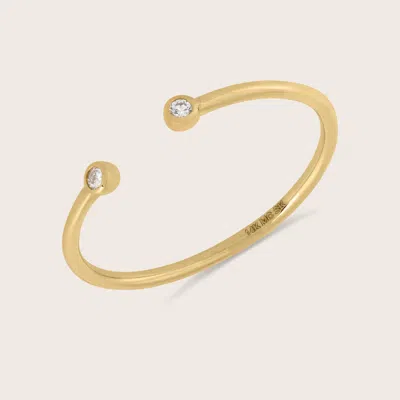 Pajure 14k Yellow Gold Bezel Lab Grown Diamond Open Band Ring In Neutral