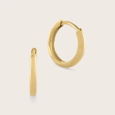 Pajure 14k Gold Domed Huggie Hoop Earrings - Small (10mm)