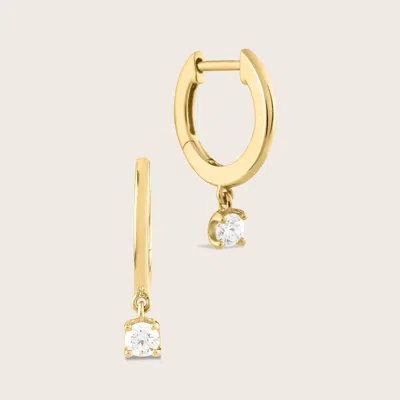 Pajure 14k Gold Lab Grown Diamond Drop Huggie Hoop Earrings